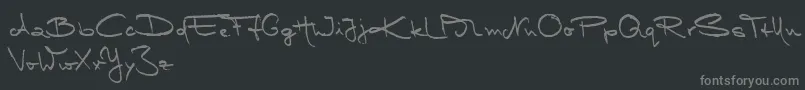 MarleenScriptMediumReduced-Schriftart – Graue Schriften auf schwarzem Hintergrund