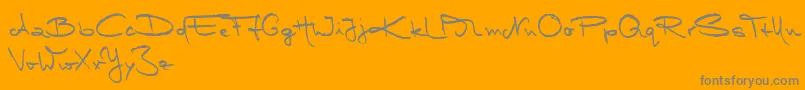 MarleenScriptMediumReduced-Schriftart – Graue Schriften auf orangefarbenem Hintergrund