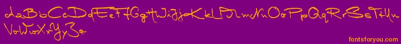 MarleenScriptMediumReduced Font – Orange Fonts on Purple Background