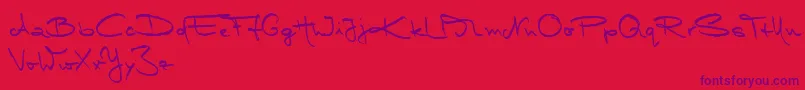 MarleenScriptMediumReduced Font – Purple Fonts on Red Background