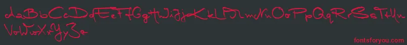 フォントMarleenScriptMediumReduced – 黒い背景に赤い文字