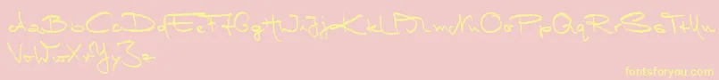 MarleenScriptMediumReduced Font – Yellow Fonts on Pink Background
