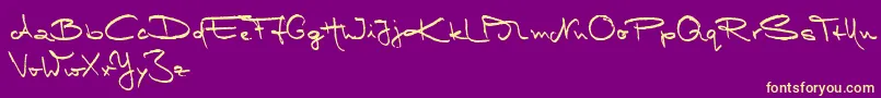 MarleenScriptMediumReduced Font – Yellow Fonts on Purple Background