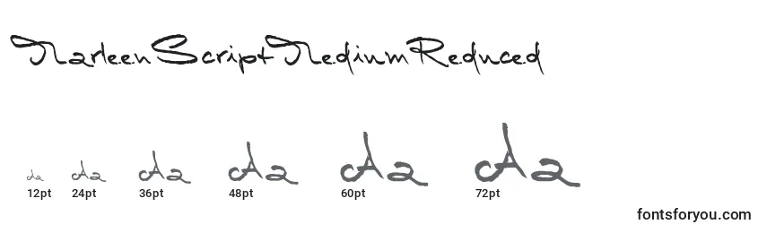 MarleenScriptMediumReduced Font Sizes