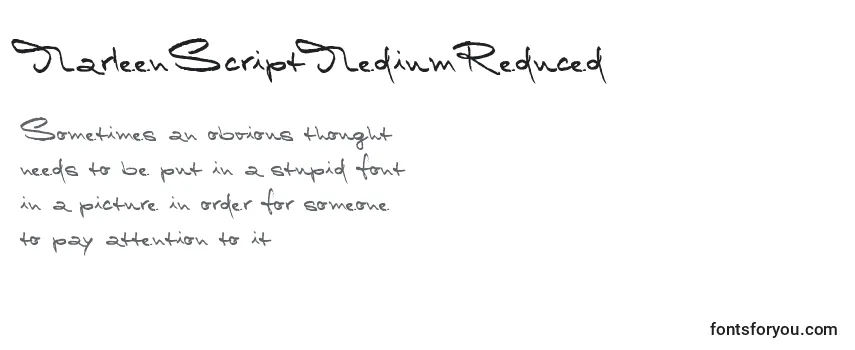 Review of the MarleenScriptMediumReduced Font