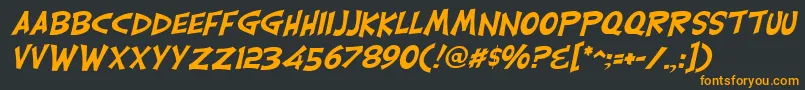 CarlisleItalic Font – Orange Fonts on Black Background