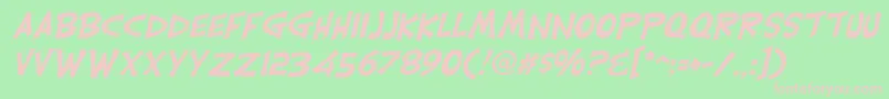 CarlisleItalic Font – Pink Fonts on Green Background