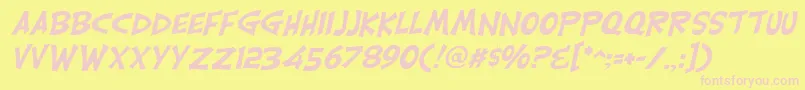 Police CarlisleItalic – polices roses sur fond jaune