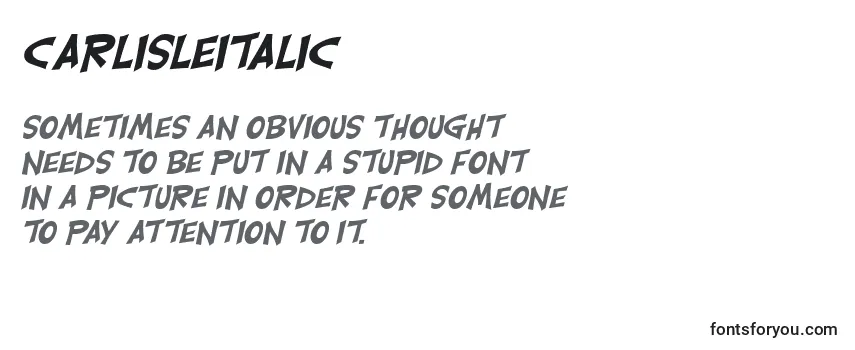 Review of the CarlisleItalic Font