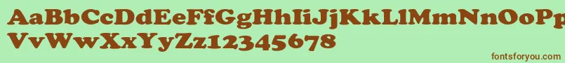 ChaceyextHeavy Font – Brown Fonts on Green Background