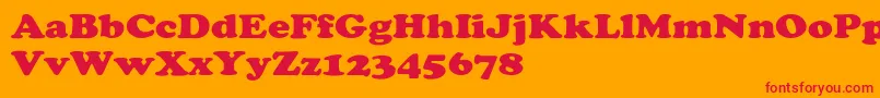 ChaceyextHeavy-Schriftart – Rote Schriften auf orangefarbenem Hintergrund