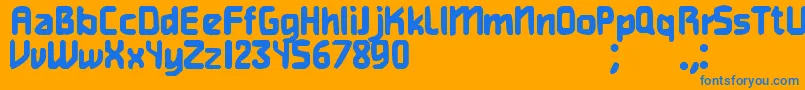 Gamer Font – Blue Fonts on Orange Background