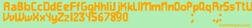 Gamer Font – Orange Fonts on Green Background