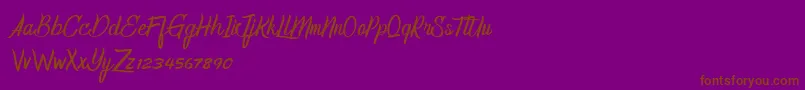 HomerunDemo-fontti – ruskeat fontit violetilla taustalla
