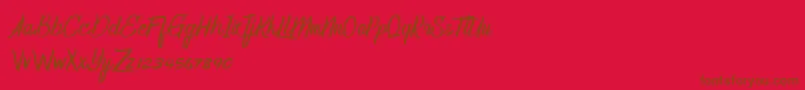 Шрифт HomerunDemo – коричневые шрифты на красном фоне