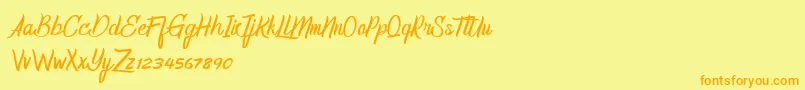 HomerunDemo Font – Orange Fonts on Yellow Background