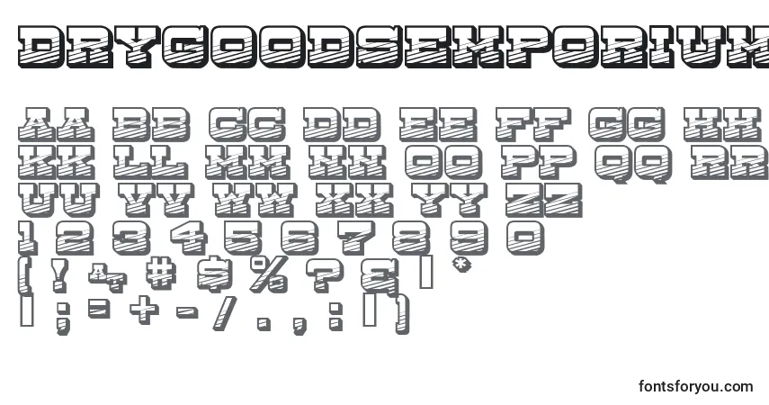 Schriftart DryGoodsEmporiumJl – Alphabet, Zahlen, spezielle Symbole