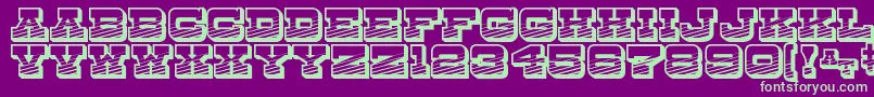 DryGoodsEmporiumJl-fontti – vihreät fontit violetilla taustalla
