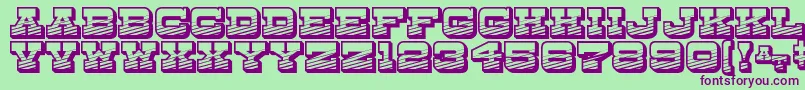 DryGoodsEmporiumJl-fontti – violetit fontit vihreällä taustalla