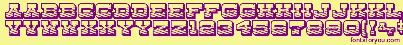 Шрифт DryGoodsEmporiumJl – фиолетовые шрифты на жёлтом фоне