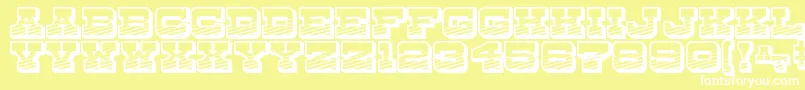 DryGoodsEmporiumJl-Schriftart – Weiße Schriften auf gelbem Hintergrund