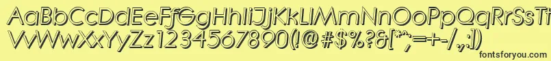 LiterashadowItalic Font – Black Fonts on Yellow Background