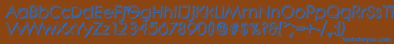 フォントLiterashadowItalic – 茶色の背景に青い文字
