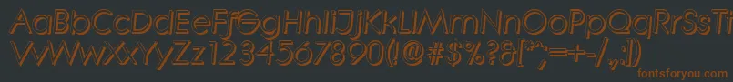 LiterashadowItalic-fontti – ruskeat fontit mustalla taustalla