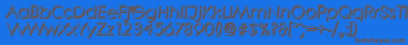 LiterashadowItalic Font – Brown Fonts on Blue Background