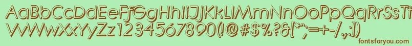 フォントLiterashadowItalic – 緑の背景に茶色のフォント