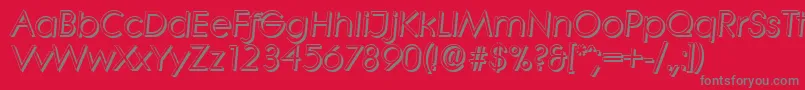 LiterashadowItalic-Schriftart – Graue Schriften auf rotem Hintergrund