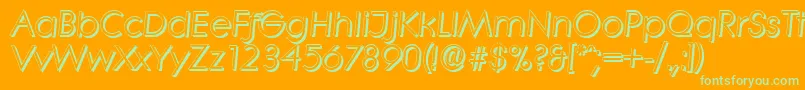 LiterashadowItalic Font – Green Fonts on Orange Background