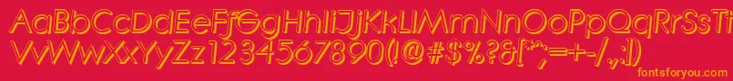 LiterashadowItalic Font – Orange Fonts on Red Background