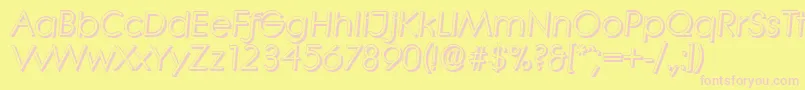 フォントLiterashadowItalic – ピンクのフォント、黄色の背景