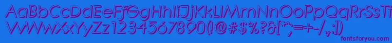 LiterashadowItalic Font – Purple Fonts on Blue Background