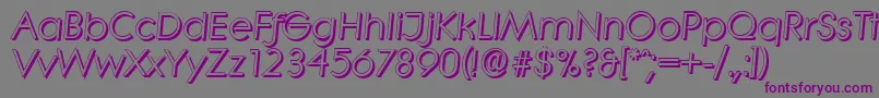 フォントLiterashadowItalic – 紫色のフォント、灰色の背景