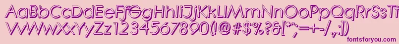 フォントLiterashadowItalic – ピンクの背景に紫のフォント
