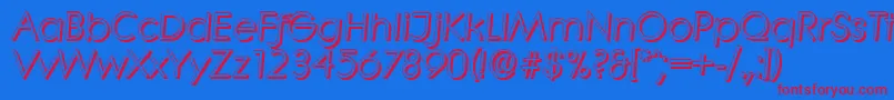 LiterashadowItalic Font – Red Fonts on Blue Background