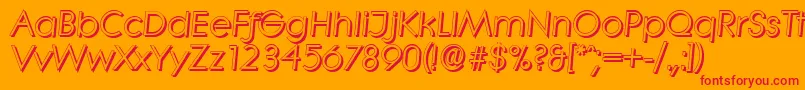 LiterashadowItalic-fontti – punaiset fontit oranssilla taustalla