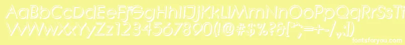 LiterashadowItalic Font – White Fonts on Yellow Background