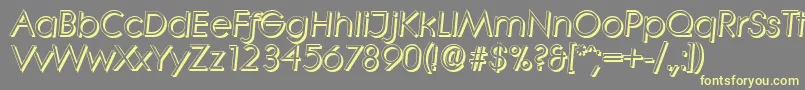 LiterashadowItalic-Schriftart – Gelbe Schriften auf grauem Hintergrund