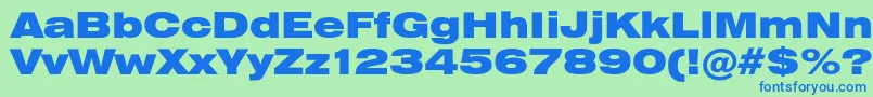 フォントHeliosextblack – 青い文字は緑の背景です。
