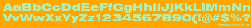 Heliosextblack Font – Green Fonts on Orange Background