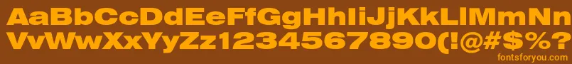 Heliosextblack Font – Orange Fonts on Brown Background