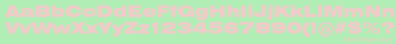 Heliosextblack-fontti – vaaleanpunaiset fontit vihreällä taustalla