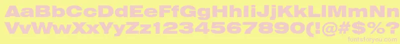 Heliosextblack-fontti – vaaleanpunaiset fontit keltaisella taustalla