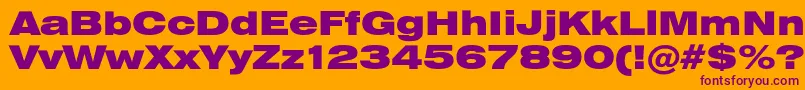 Heliosextblack Font – Purple Fonts on Orange Background