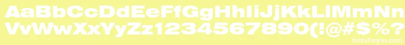 Heliosextblack-Schriftart – Weiße Schriften auf gelbem Hintergrund