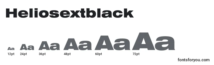 Размеры шрифта Heliosextblack