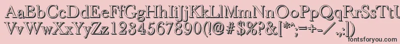 BaskeroldshadowLightRegular Font – Black Fonts on Pink Background